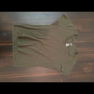 Olive green v neck shirt